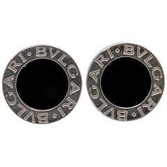 Bvlgari White Gold and Onyx Earrings