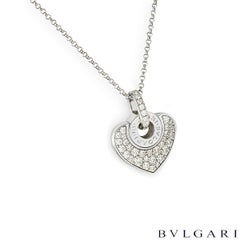 Bvlgari White Gold Bvlgari Bvlgari Doppio Cuore Diamond Necklace 351843/CL857567