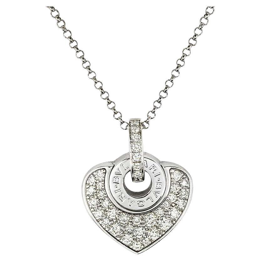 Bvlgari Collana in oro bianco Bvlgari Doppio Cuore con diamanti 351843/CL857567