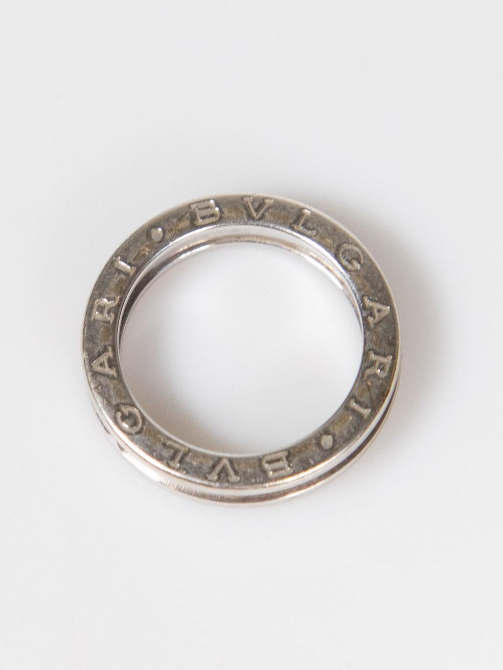 Bvlgari White Gold B.zero1 Engraved Ring In Excellent Condition For Sale In London, GB