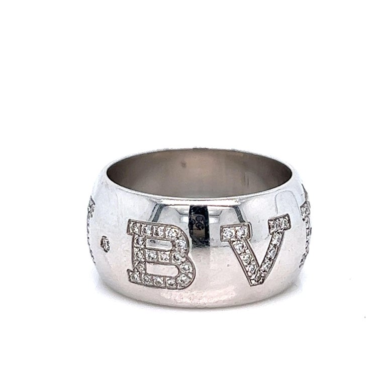Bvlgari White Gold Diamond Band Ring