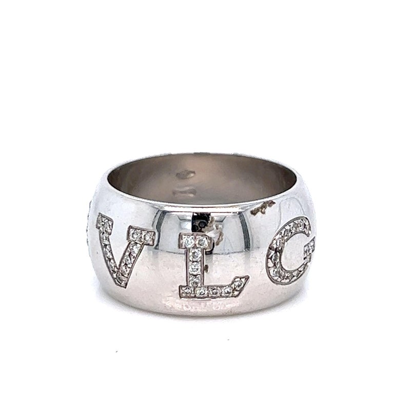 Bvlgari White Gold Diamond Band Ring photo 3