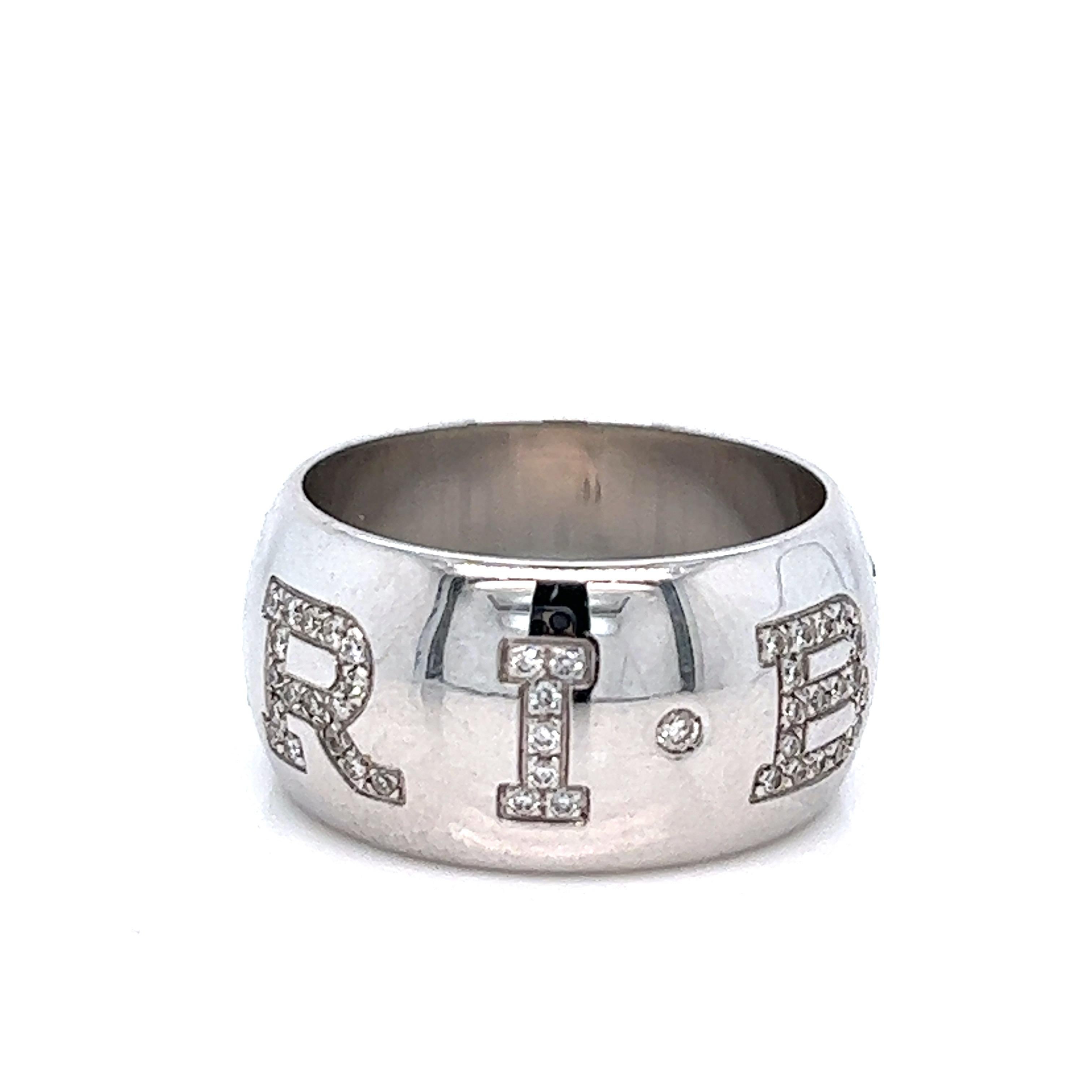 Women's Bvlgari White Gold Diamond Band Ring For Sale