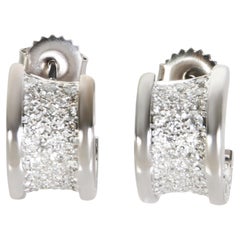 BVLGARI White Gold Diamond B.zero1 Hoop Earrings