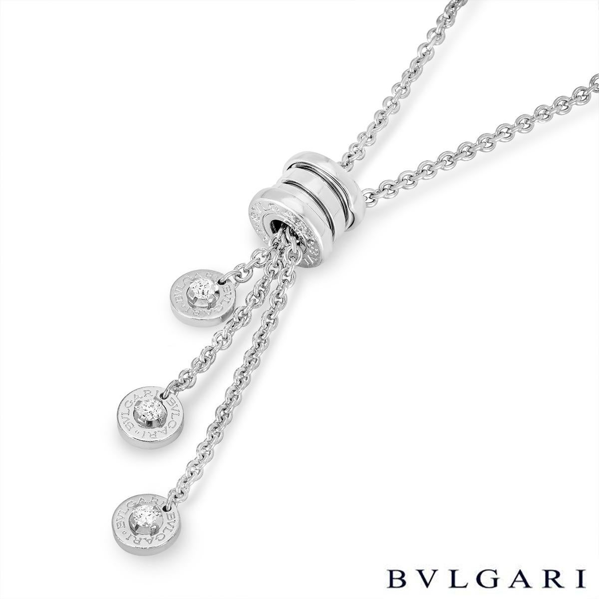 Bvlgari White Gold Diamond B.Zero1 Necklace In Excellent Condition In London, GB