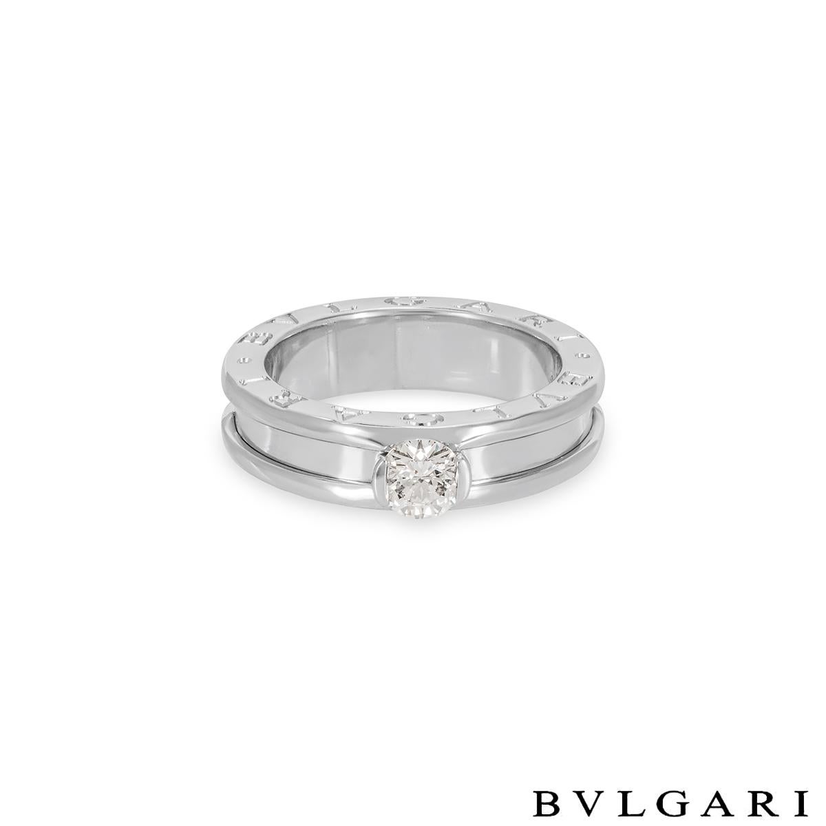 bvlgari silver ring with diamonds