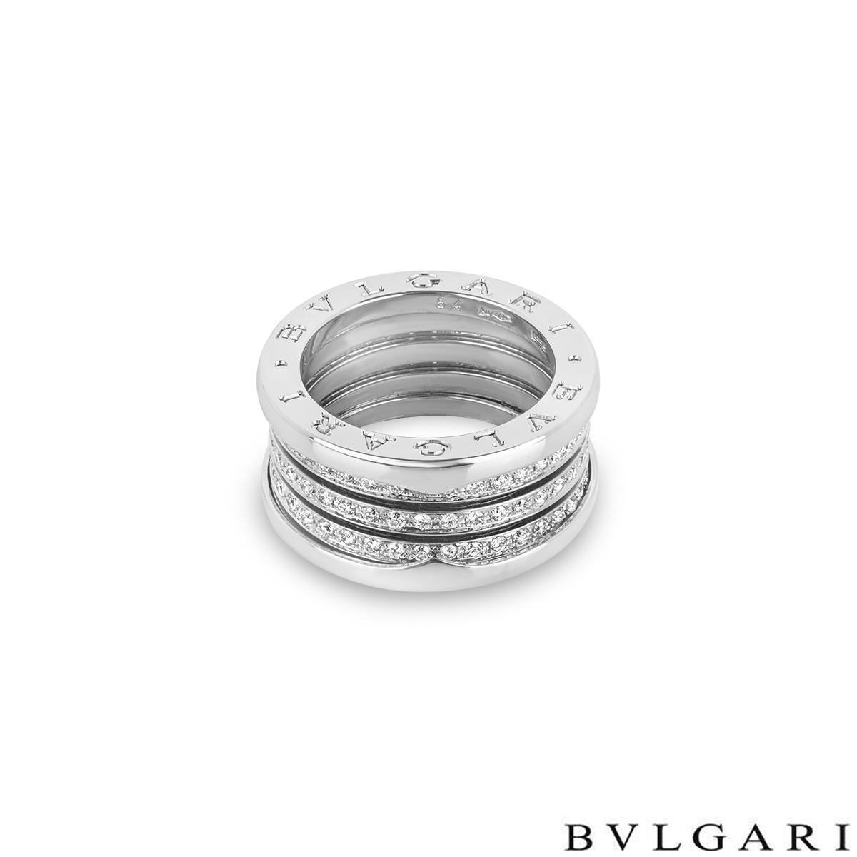 bvlgari silver ring with diamonds