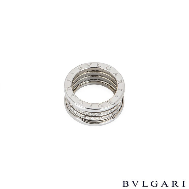 Bvlgari White Gold Diamond B.Zero1 Ring AN850556 In Excellent Condition For Sale In London, GB