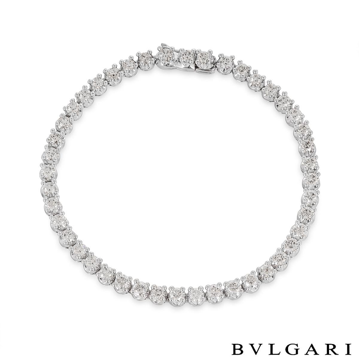 Brilliant Cut Bvlgari White Gold Diamond Corona Bracelet 4.62ct