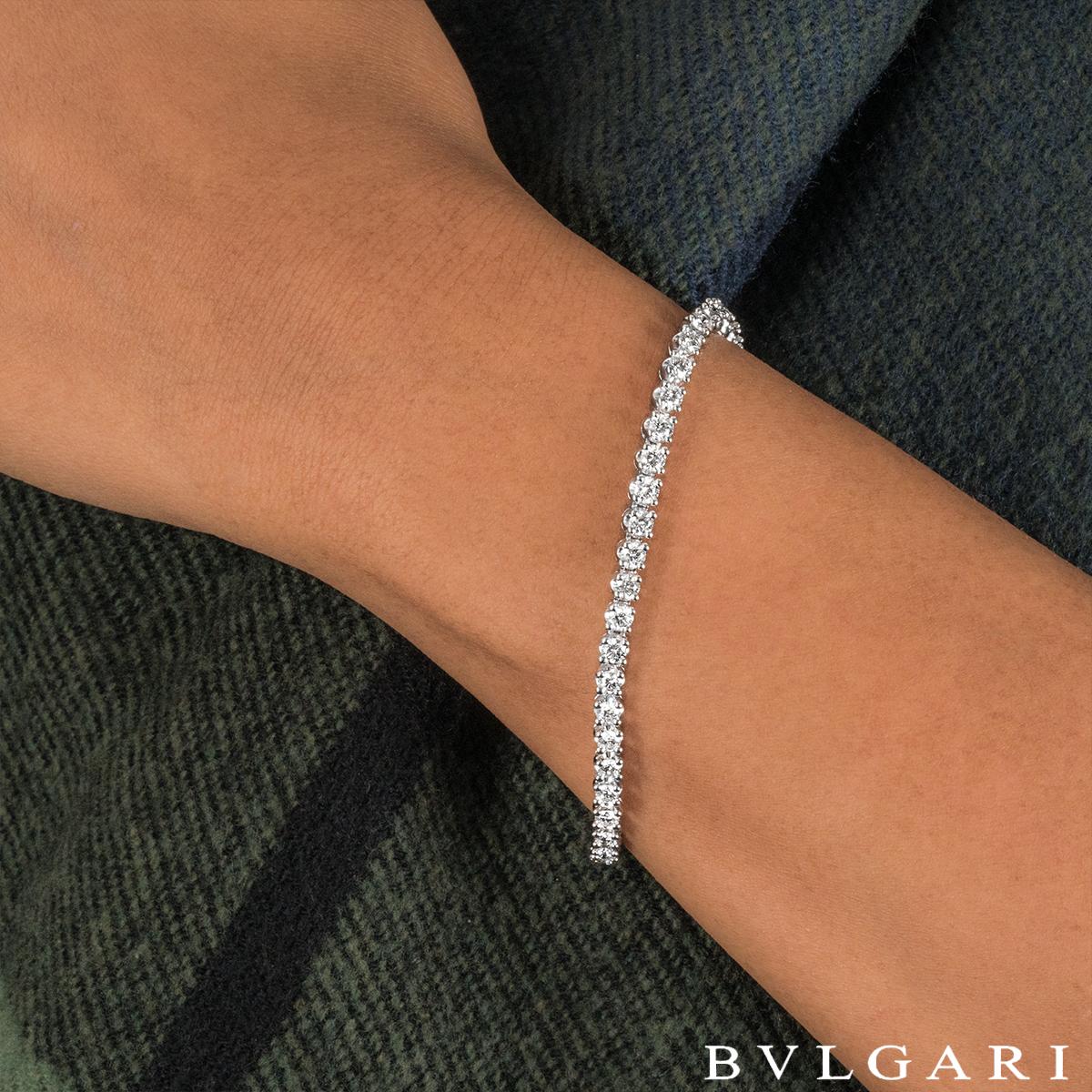 Women's Bvlgari White Gold Diamond Corona Bracelet 4.62ct