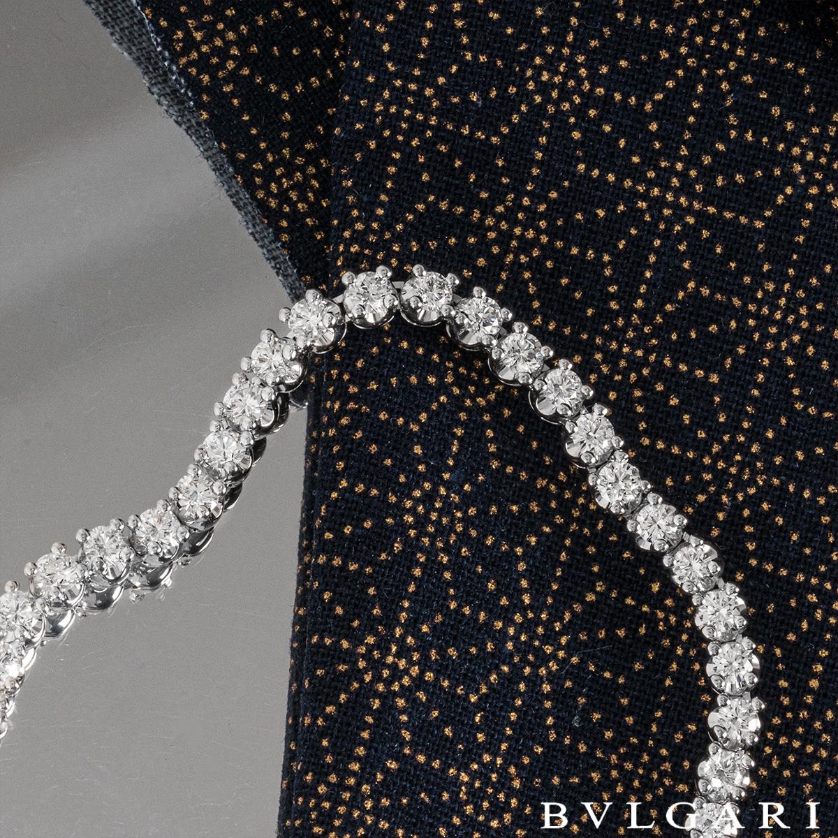 Bvlgari White Gold Diamond Corona Bracelet 4.62ct 2