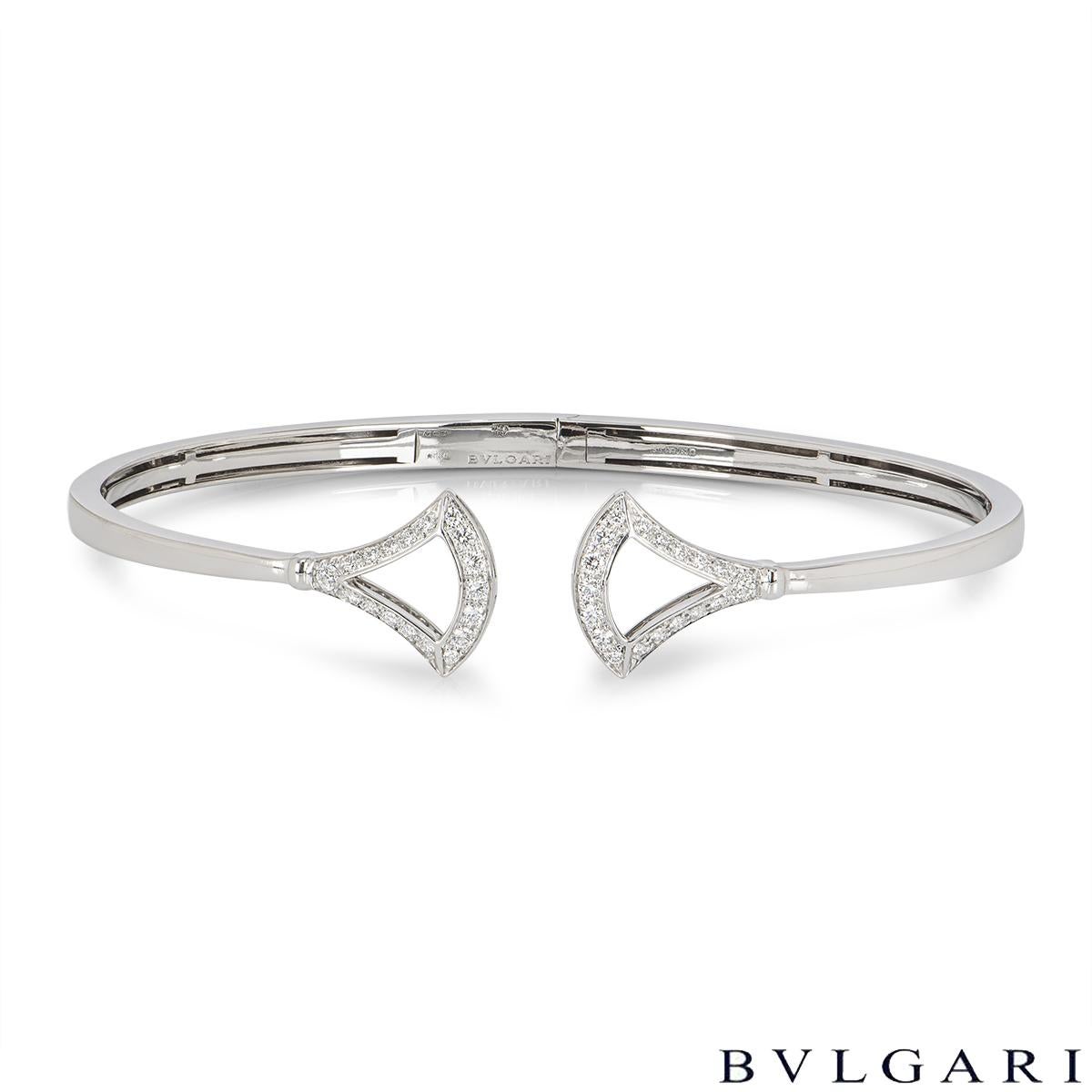 Taille ronde Bvlgari Bracelet « Divas' Dream » en or blanc et diamants 355625 en vente