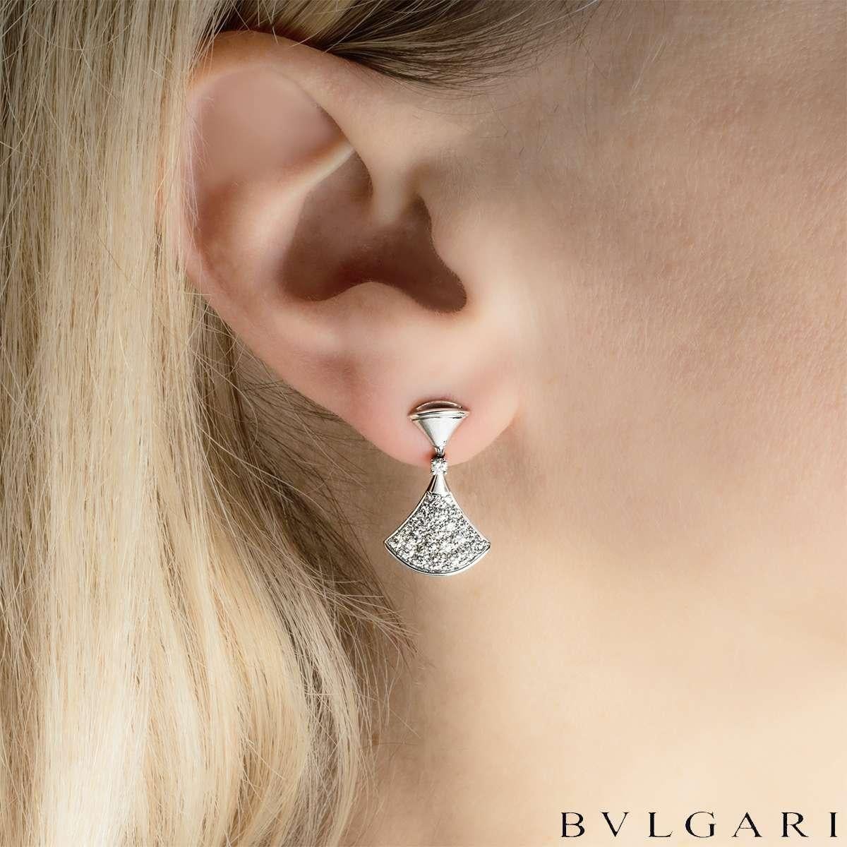 Women's Bvlgari White Gold Diamond Divas Dream Earrings 0.94ct 351100