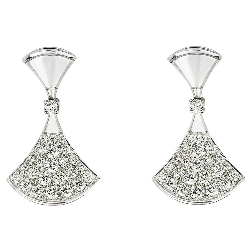 Bvlgari White Gold Diamond Divas Dream Earrings 0.94ct 351100