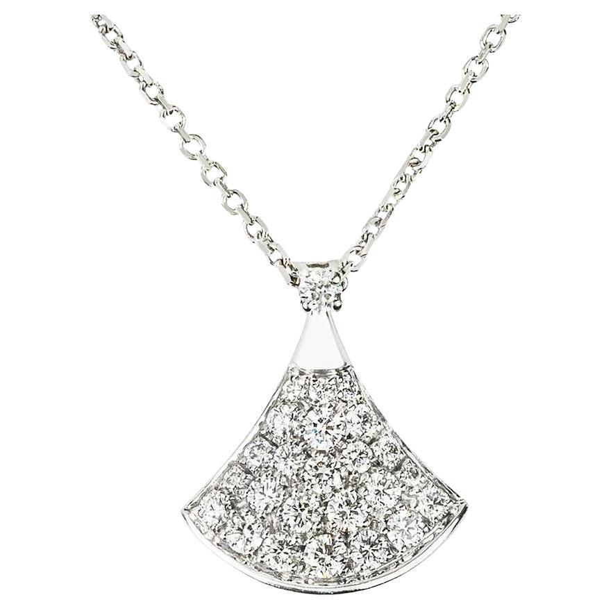 Bvlgari White Gold Diamond Divas Dream Pendant 0.47ct 351099 For Sale