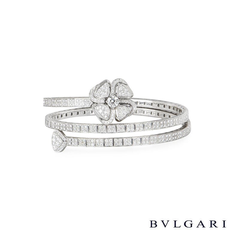 Bvlgari White Gold Diamond Fiorever Bracelet 354603 In Excellent Condition For Sale In London, GB
