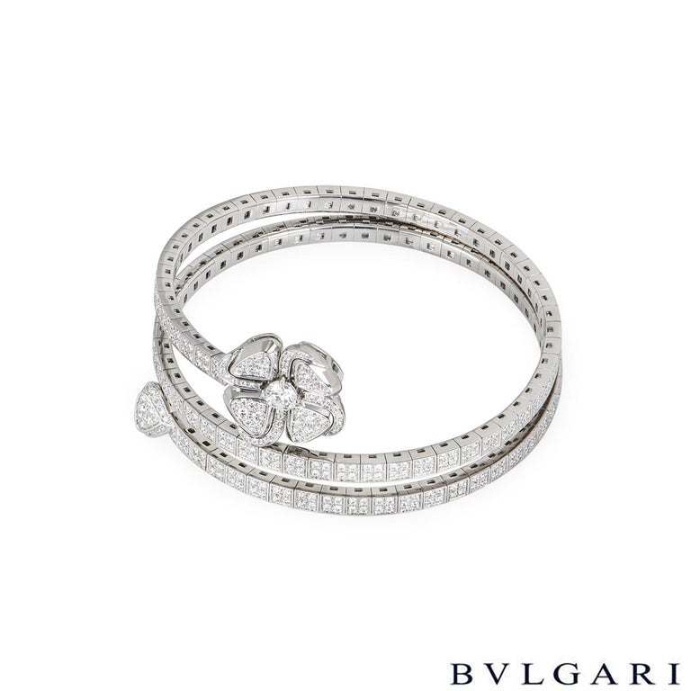 Women's Bvlgari White Gold Diamond Fiorever Bracelet 354603 For Sale