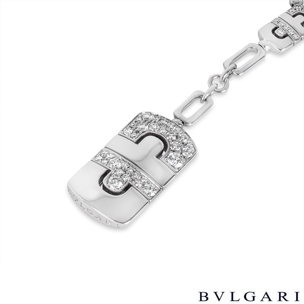 Bvlgari White Gold Diamond Parentesi Necklace In Excellent Condition For Sale In London, GB