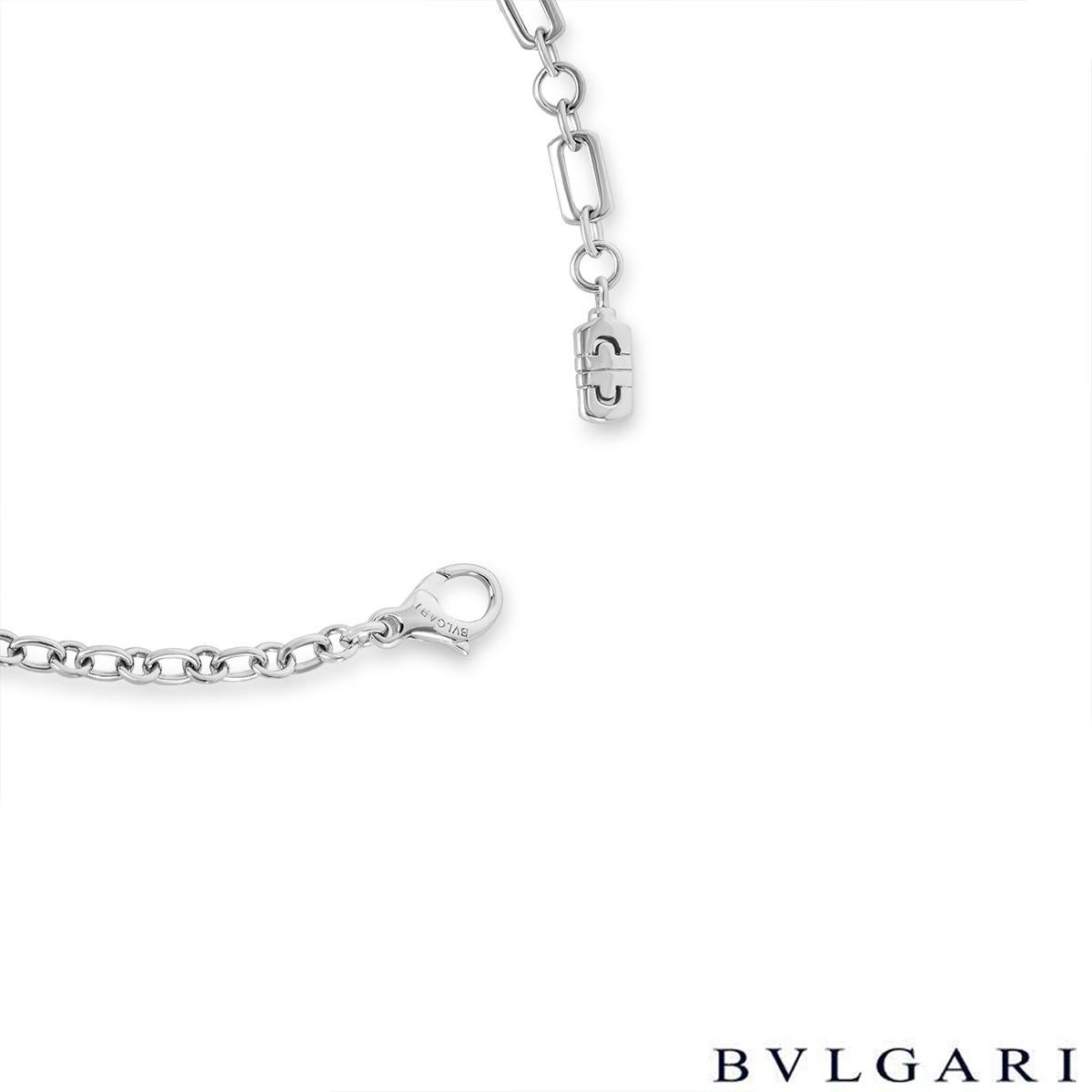 Women's or Men's Bvlgari White Gold Diamond Parentesi Necklace For Sale