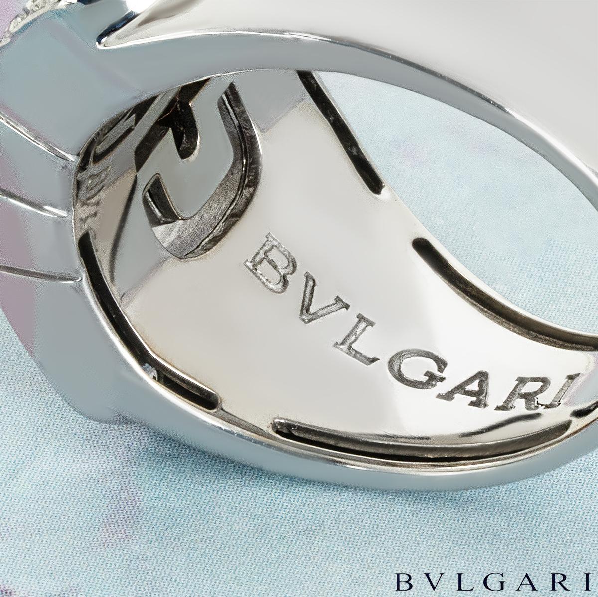 Bvlgari White Gold Diamond Parentesi Ring For Sale 2