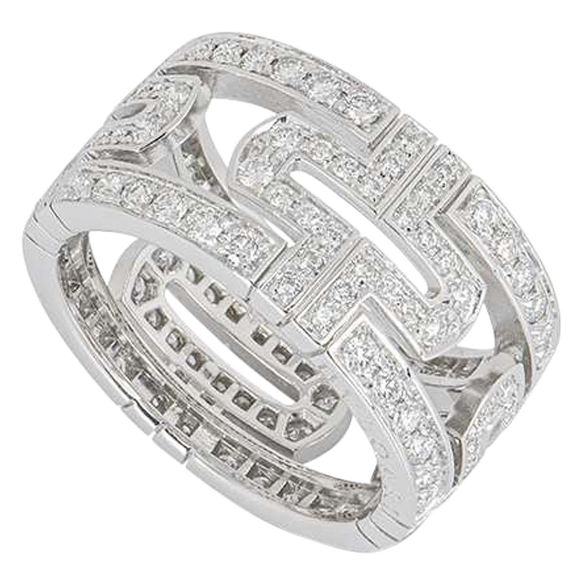 Bvlgari White Gold Diamond Parentesi Ring For Sale At 1stdibs Bvlgari White Gold Diamond Parentesi Ring For Sale At 1stdibs