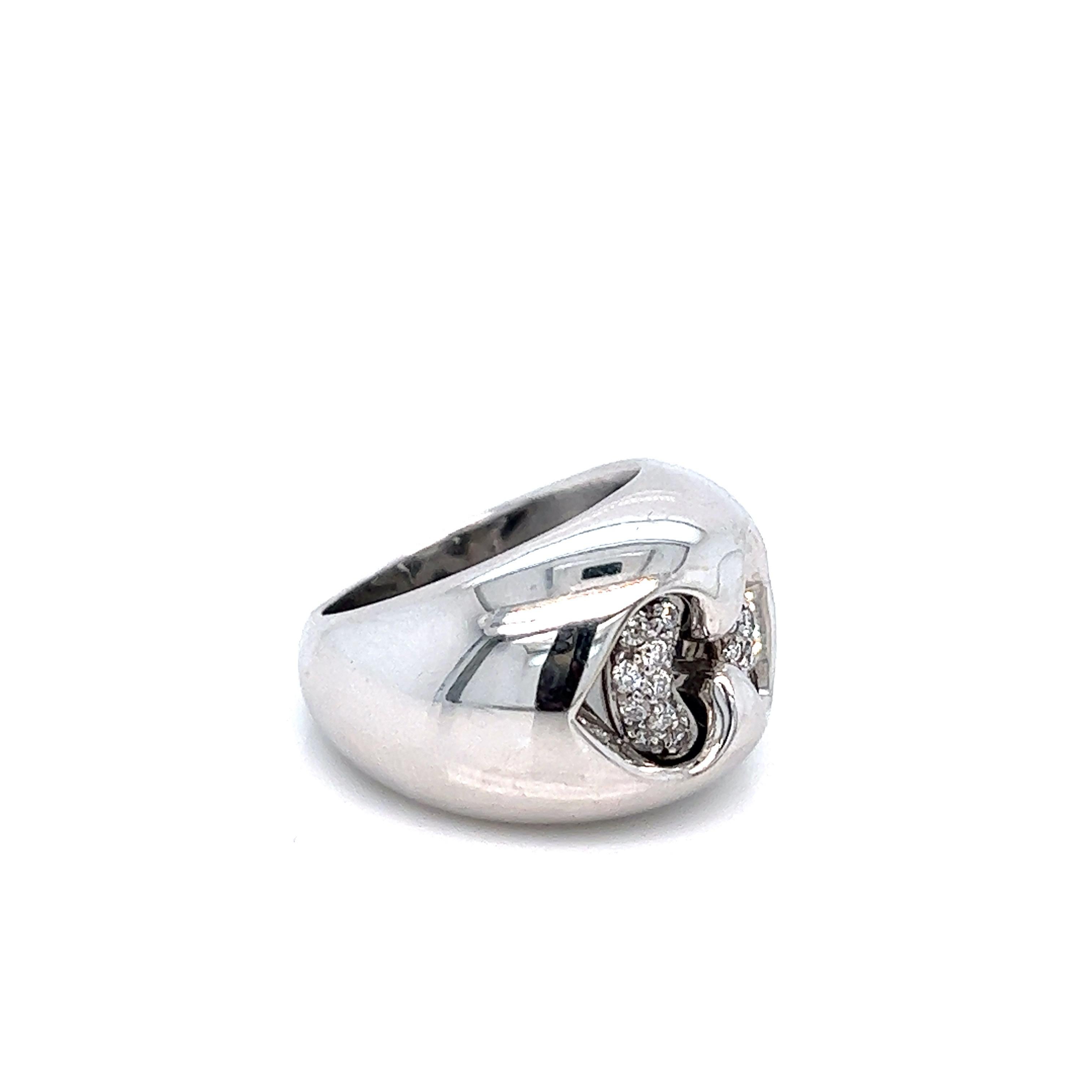 Round Cut Bvlgari White Gold Diamond Ring For Sale