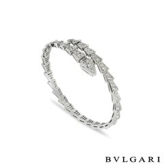 Bvlgari White Gold Diamond Serpenti Viper Bracelet 351844