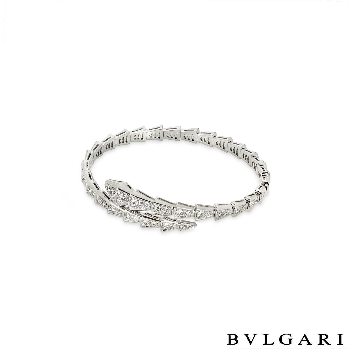 Bvlgari White Gold Diamond Serpenti Viper Bracelet 351844 In Excellent Condition In London, GB