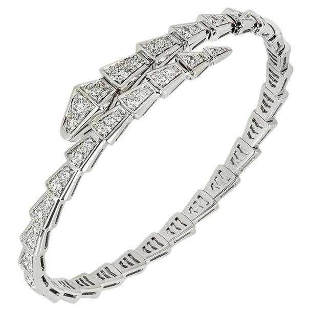 351844 Bvlgari White Gold Diamond Serpenti Viper Bracelet 351844 For Sale at ...