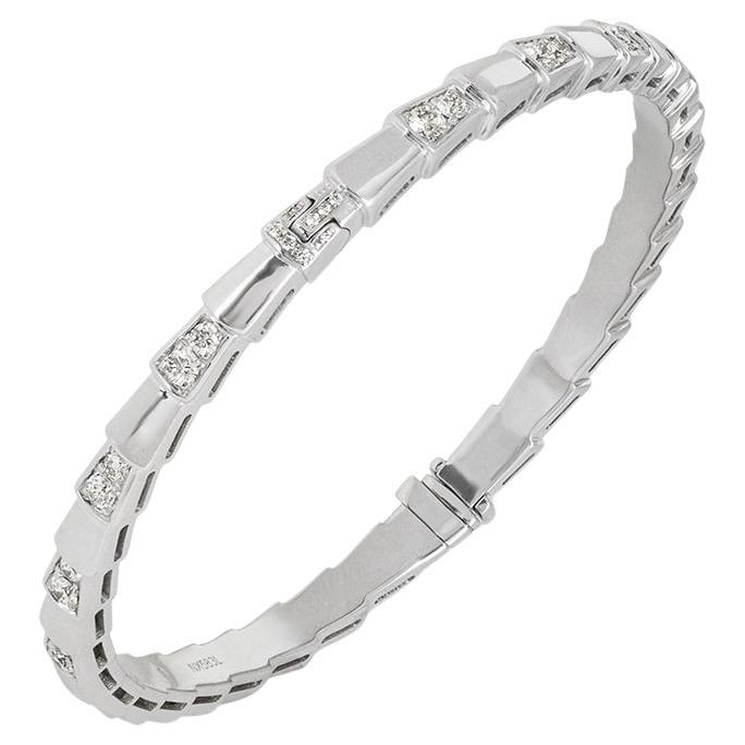 Bvlgari White Gold Diamond Serpenti Viper Bracelet For Sale