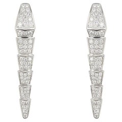 Bvlgari White Gold Diamond Serpenti Viper Earrings 348320