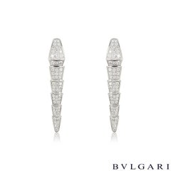 Bvlgari White Gold Diamond Serpenti Viper Earrings