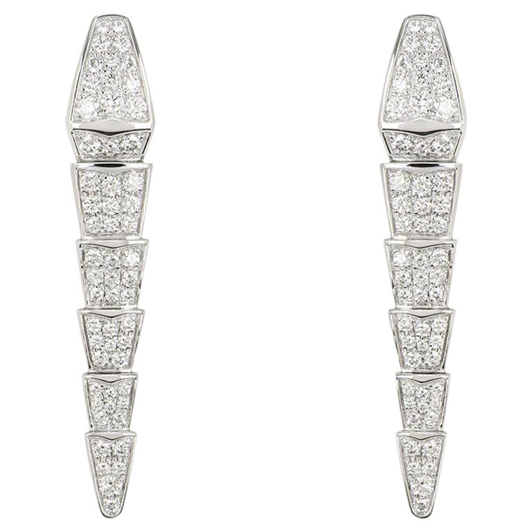 Bvlgari Weißgold Diamant Serpenti Viper Ohrringe
