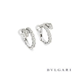 Bvlgari White Gold Diamond Serpenti Viper Hoop Earrings 0.75ct 358360