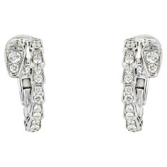 Bvlgari Orecchini a cerchio Serpenti Viper in oro bianco con diamanti 0,75ct 358360