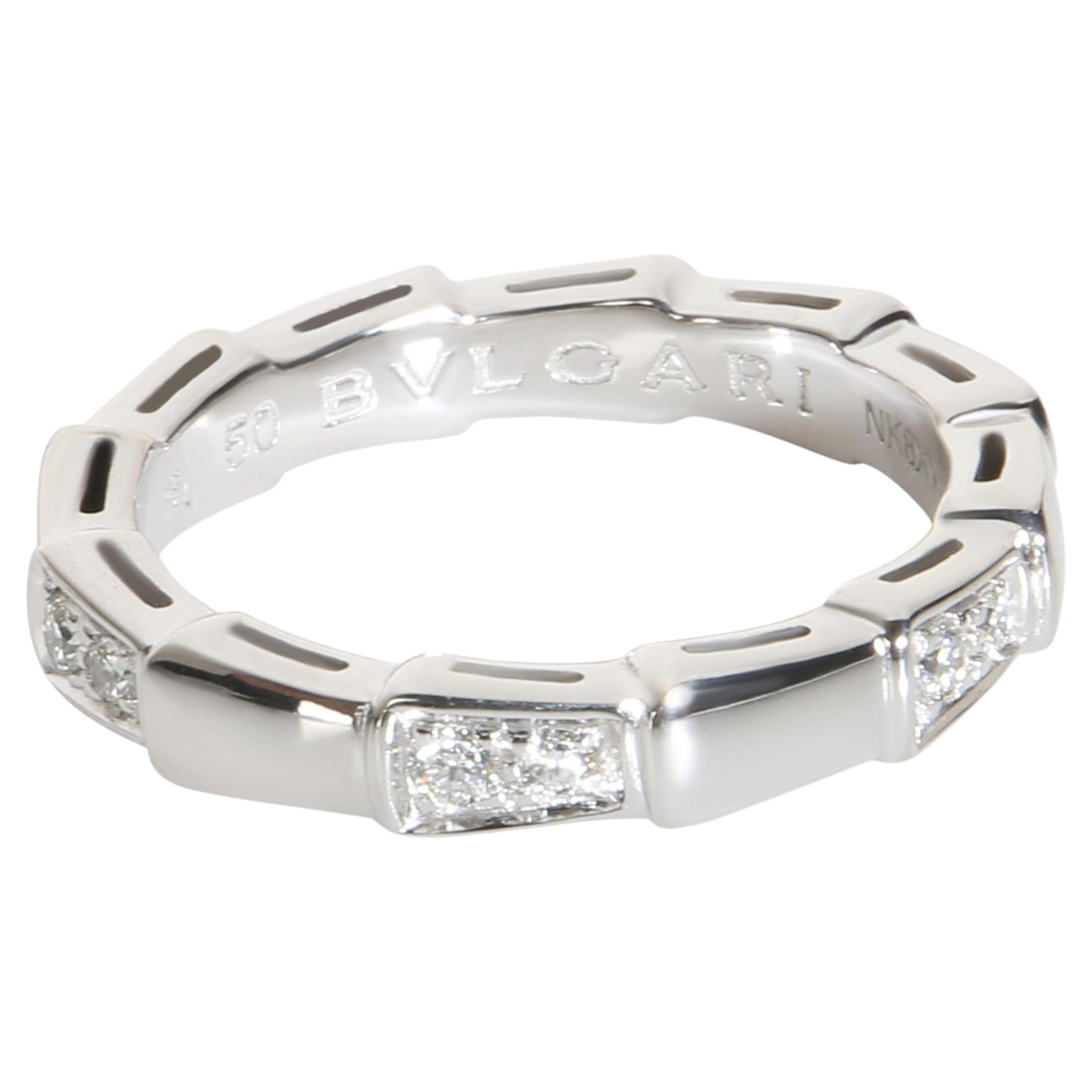 BVLGARI White Gold Diamond Serpenti Viper Ring For Sale