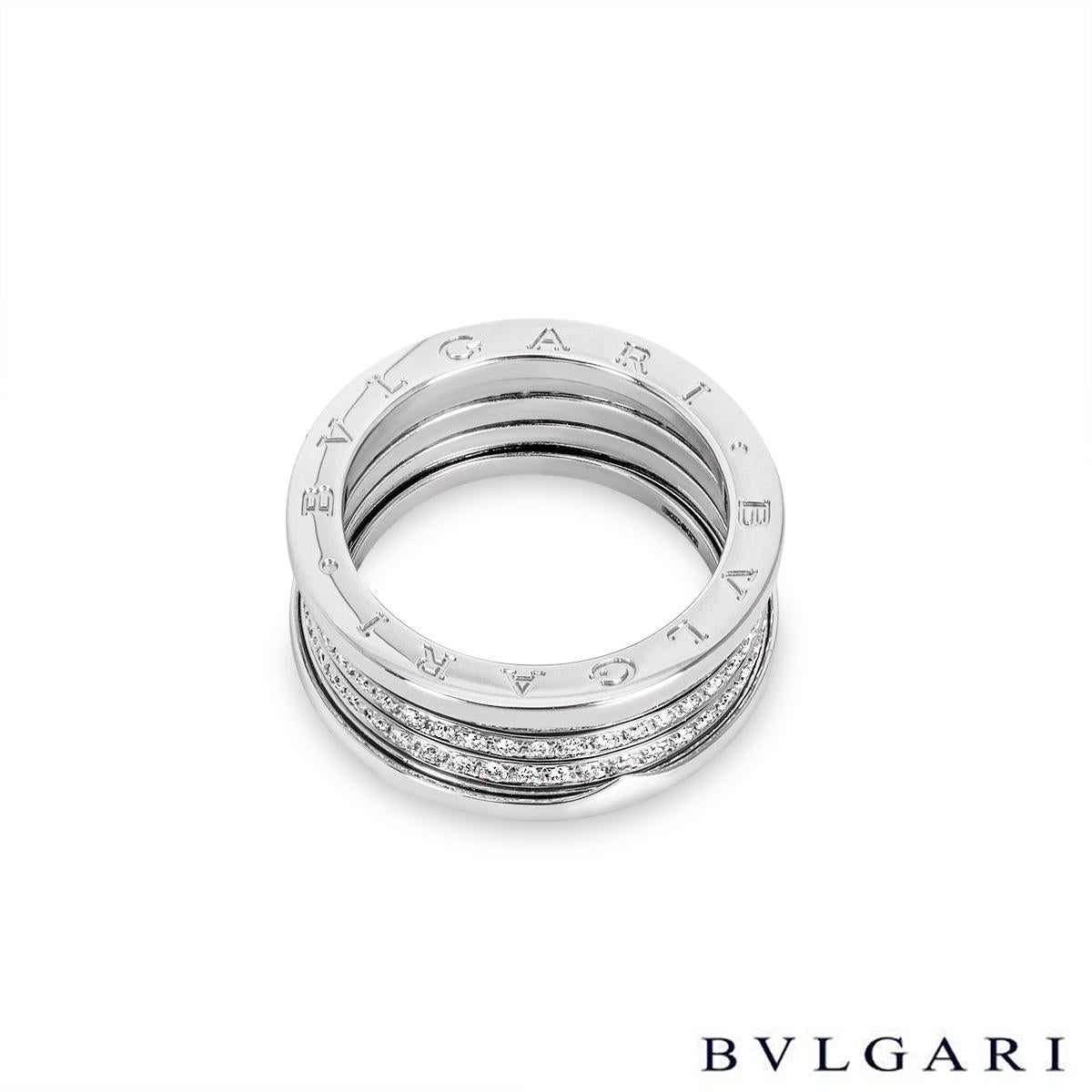 Bvlgari White Gold Diamond Set B.Zero1 Ring In New Condition For Sale In London, GB