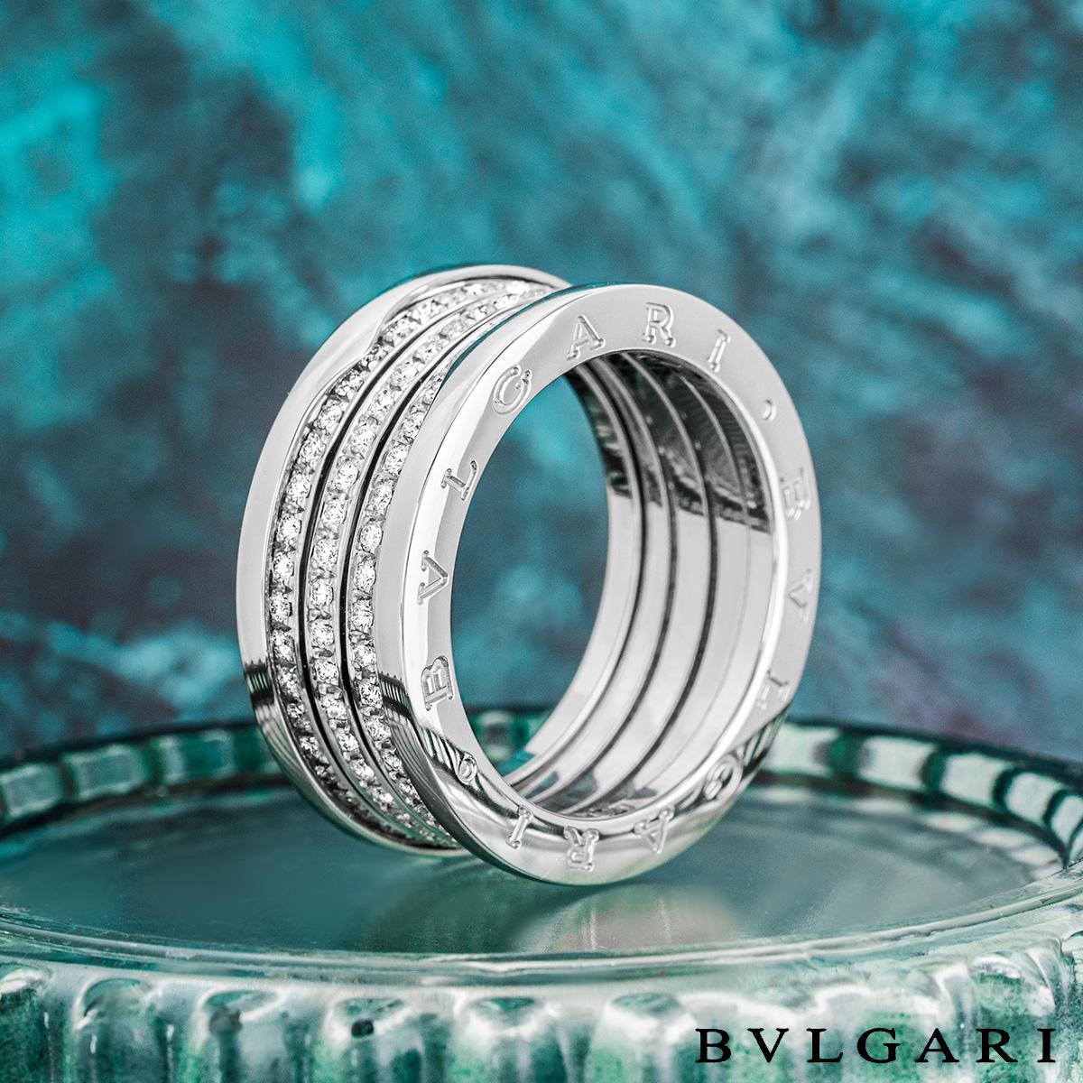 Bvlgari White Gold Diamond Set B.Zero1 Ring For Sale 2