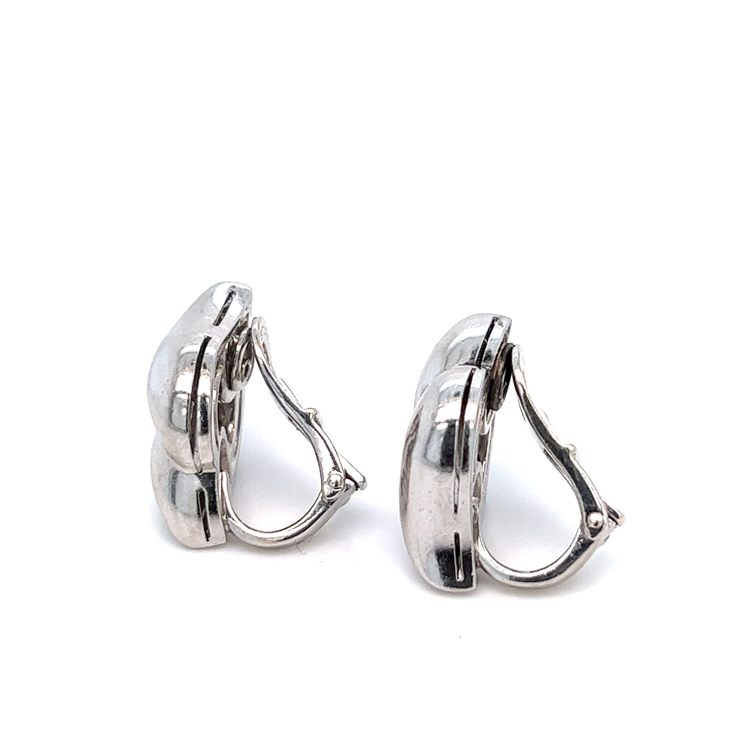 Bvlgari White Gold Ear Clips In Excellent Condition For Sale In New York, NY
