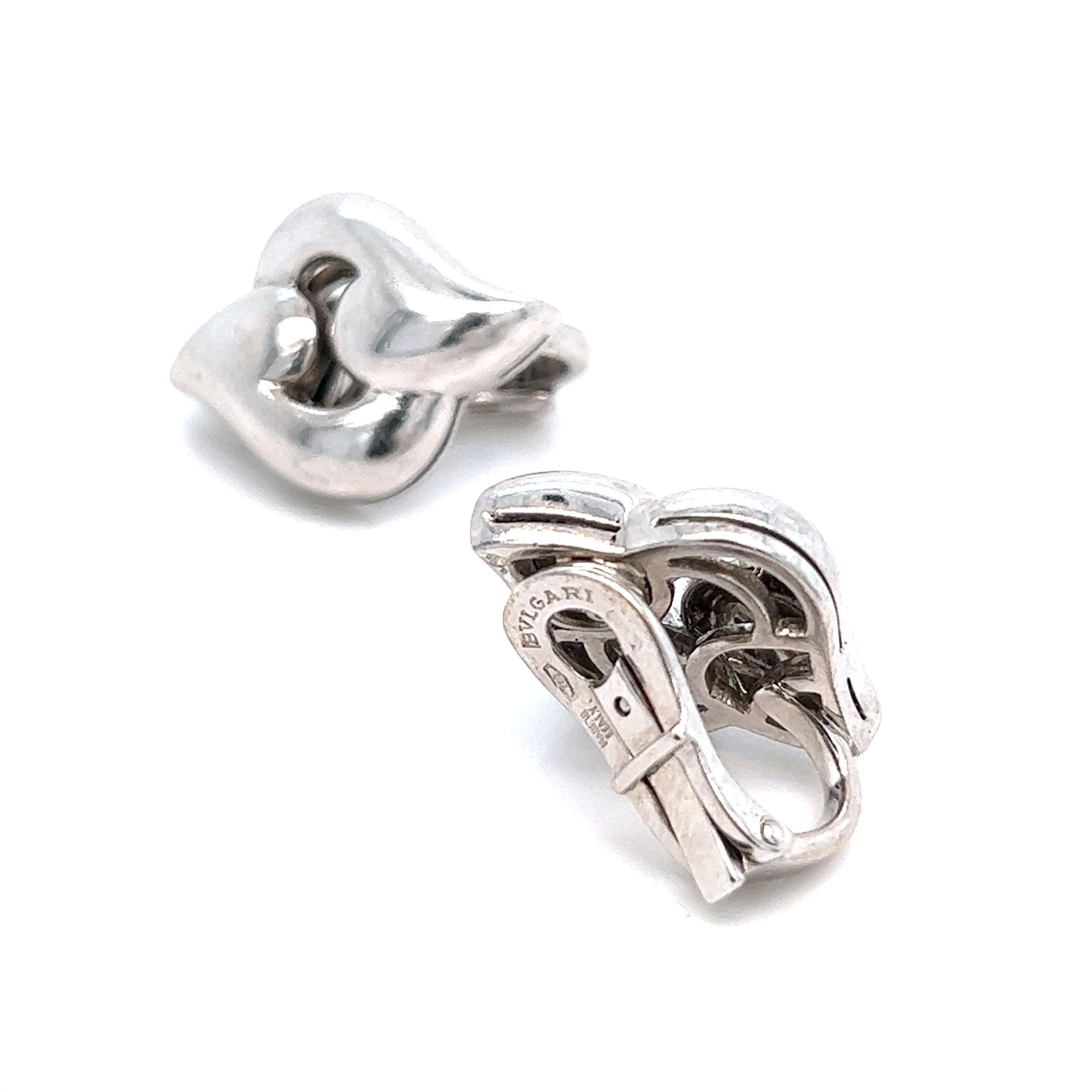 Clips d'oreilles en or blanc Bvlgari en vente 4