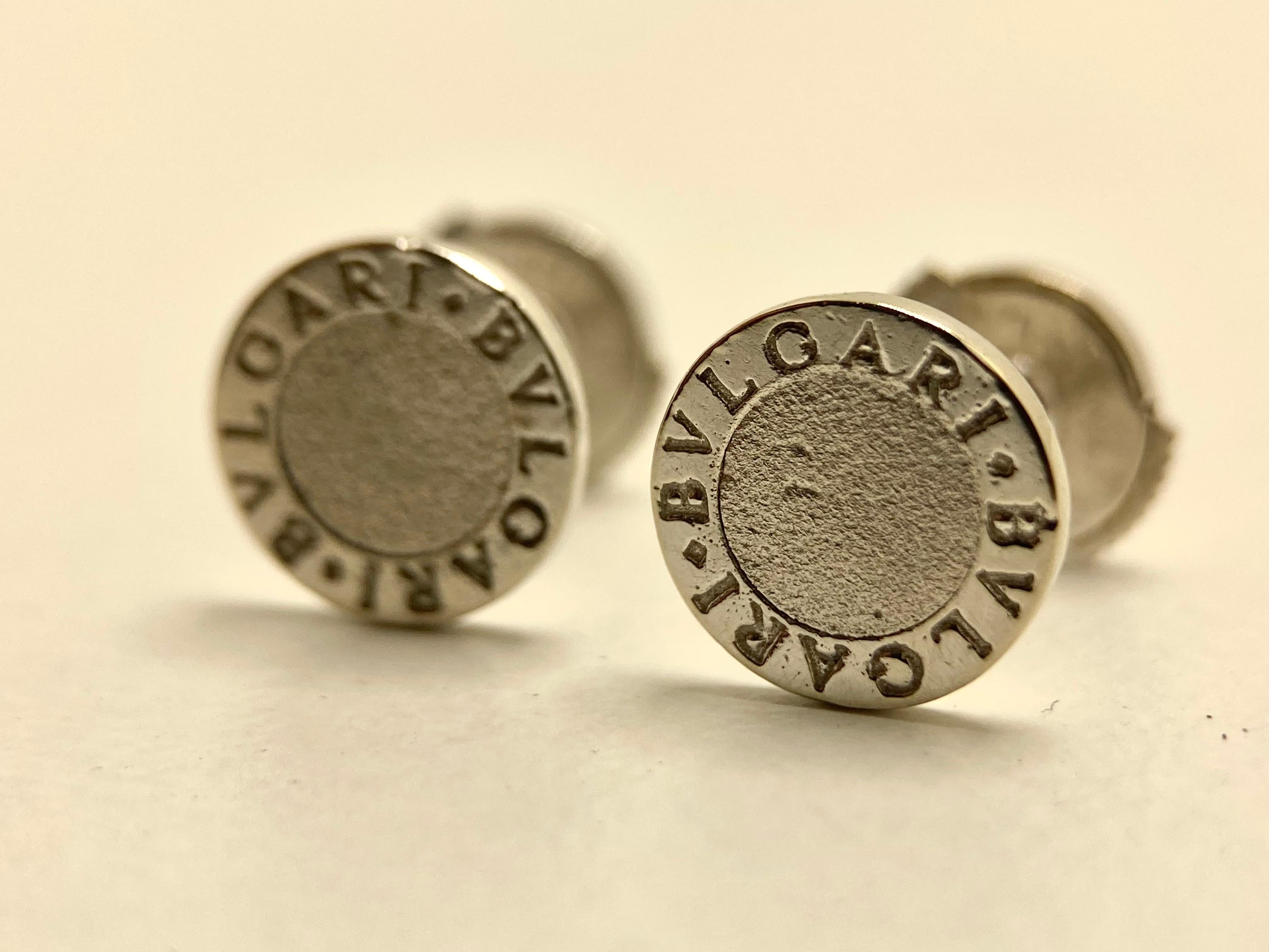 Bvlgari Boucles d'oreilles en or blanc - 18K, 3.20g en vente 1