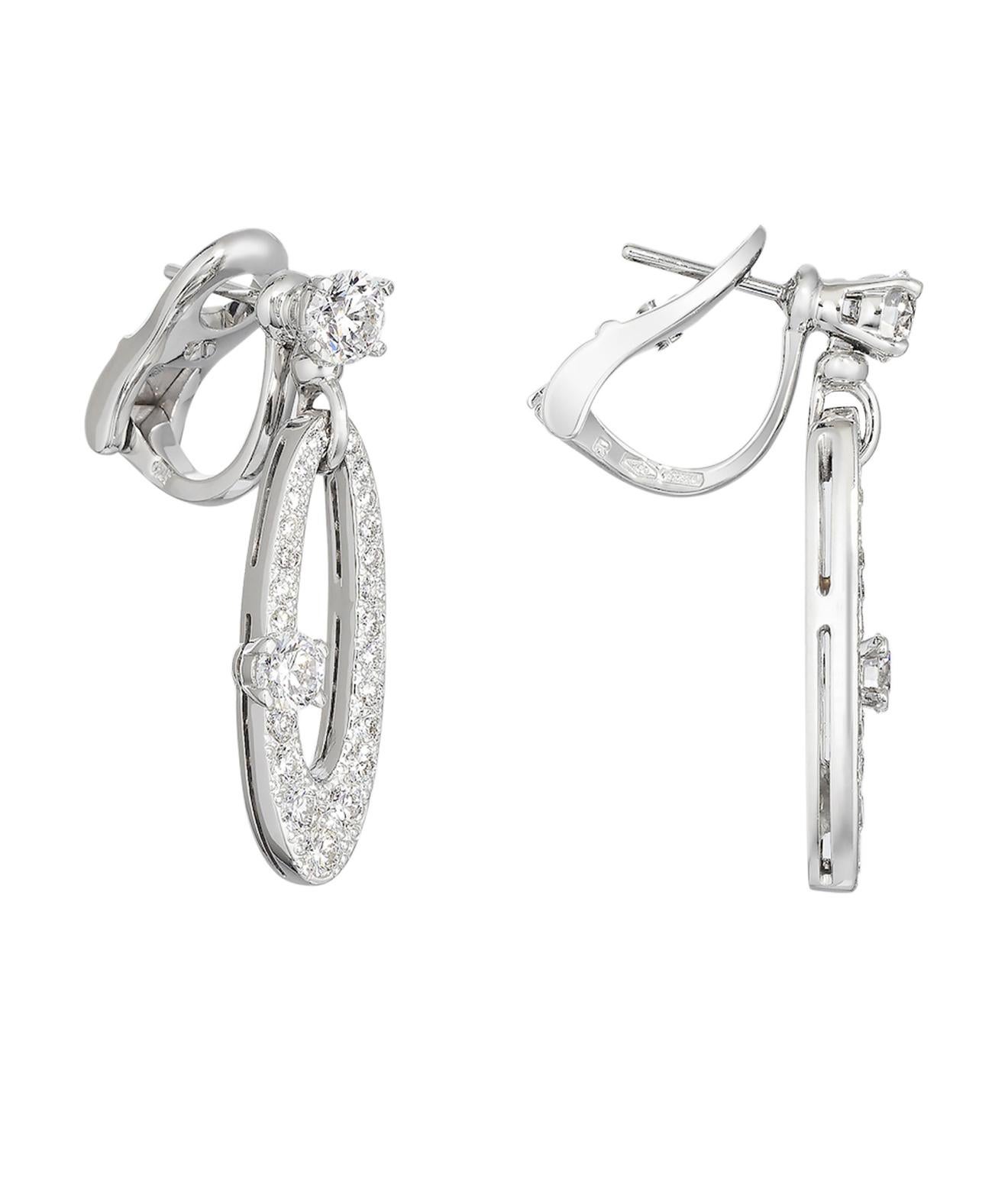 Brilliant Cut Bvlgari White Gold Elysia Diamond Earrings For Sale