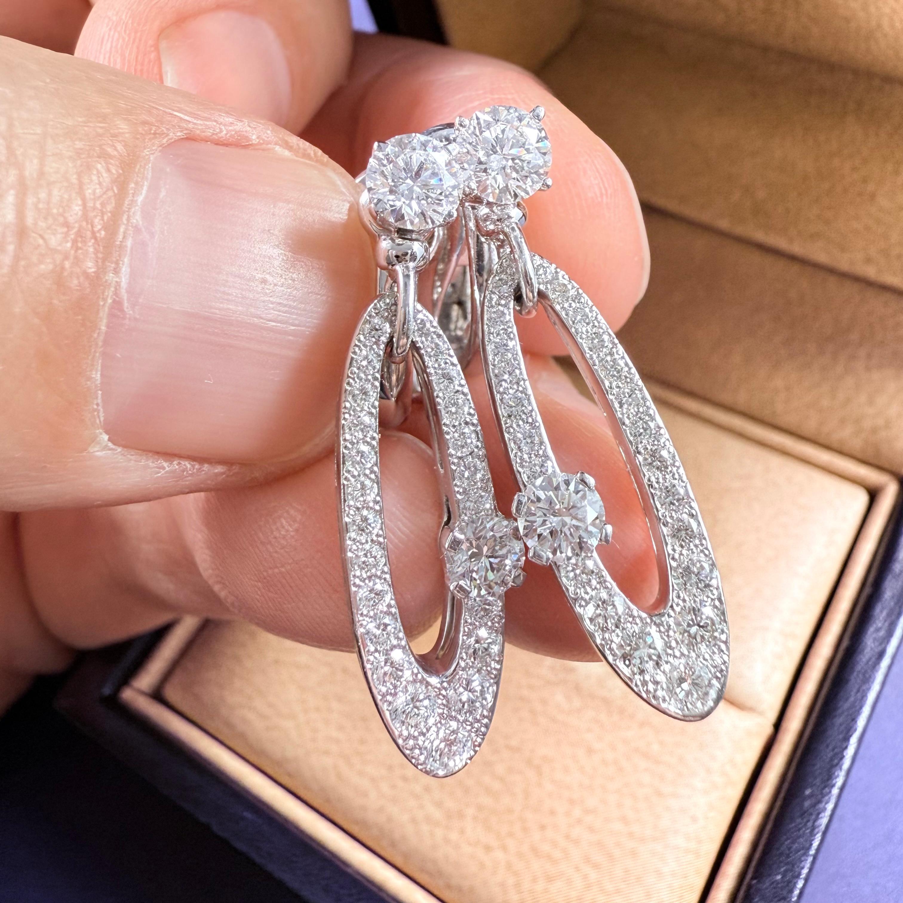 Bvlgari White Gold Elysia Diamond Earrings For Sale 2