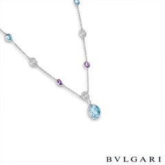 Bvlgari White Gold Multi-Gem & Diamond Parantesi Necklace