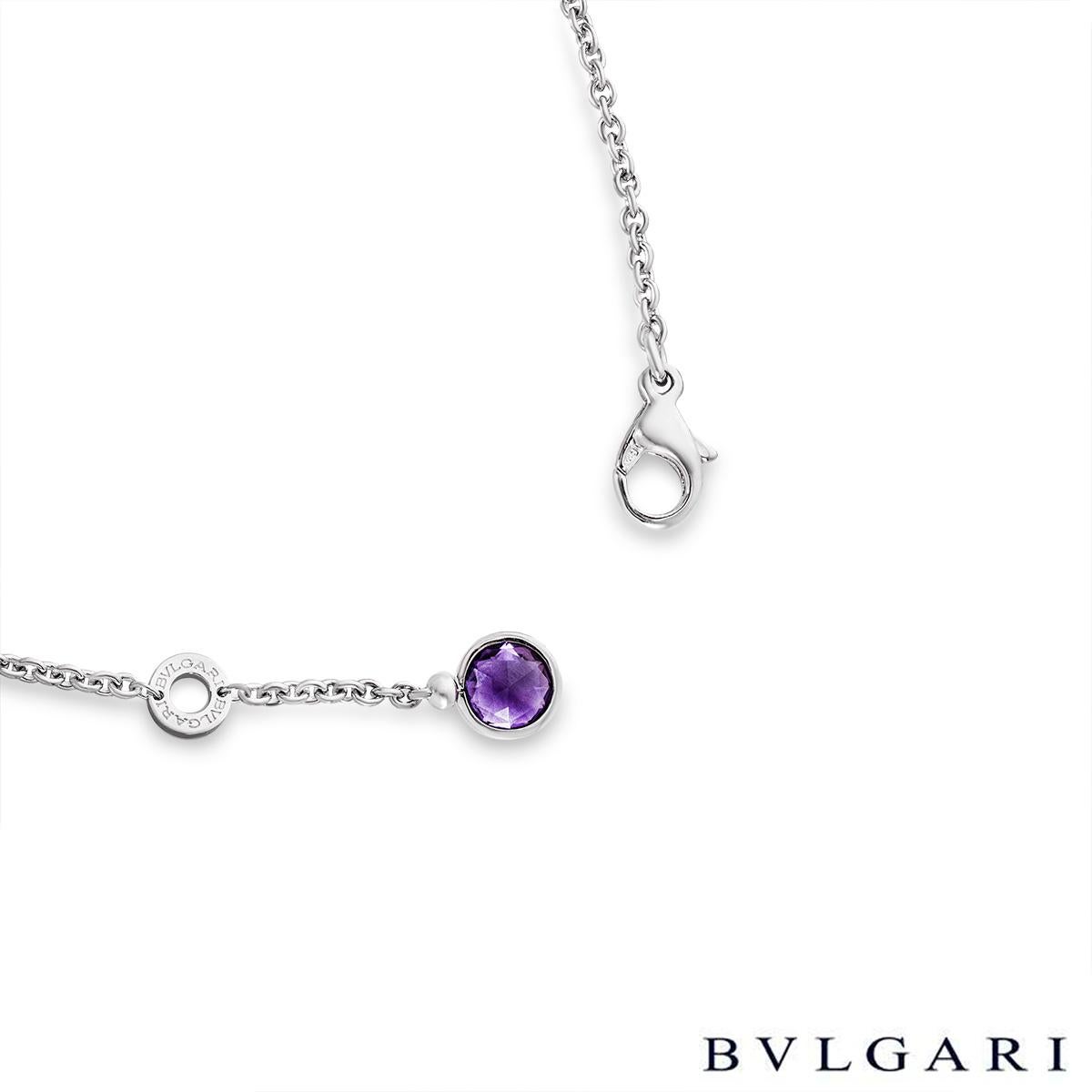Women's or Men's Bvlgari White Gold Multi-Gem & Diamond Parantesi Necklace