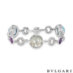 Bvlgari White Gold Multi-Gem & Diamond Parentesi Bracelet