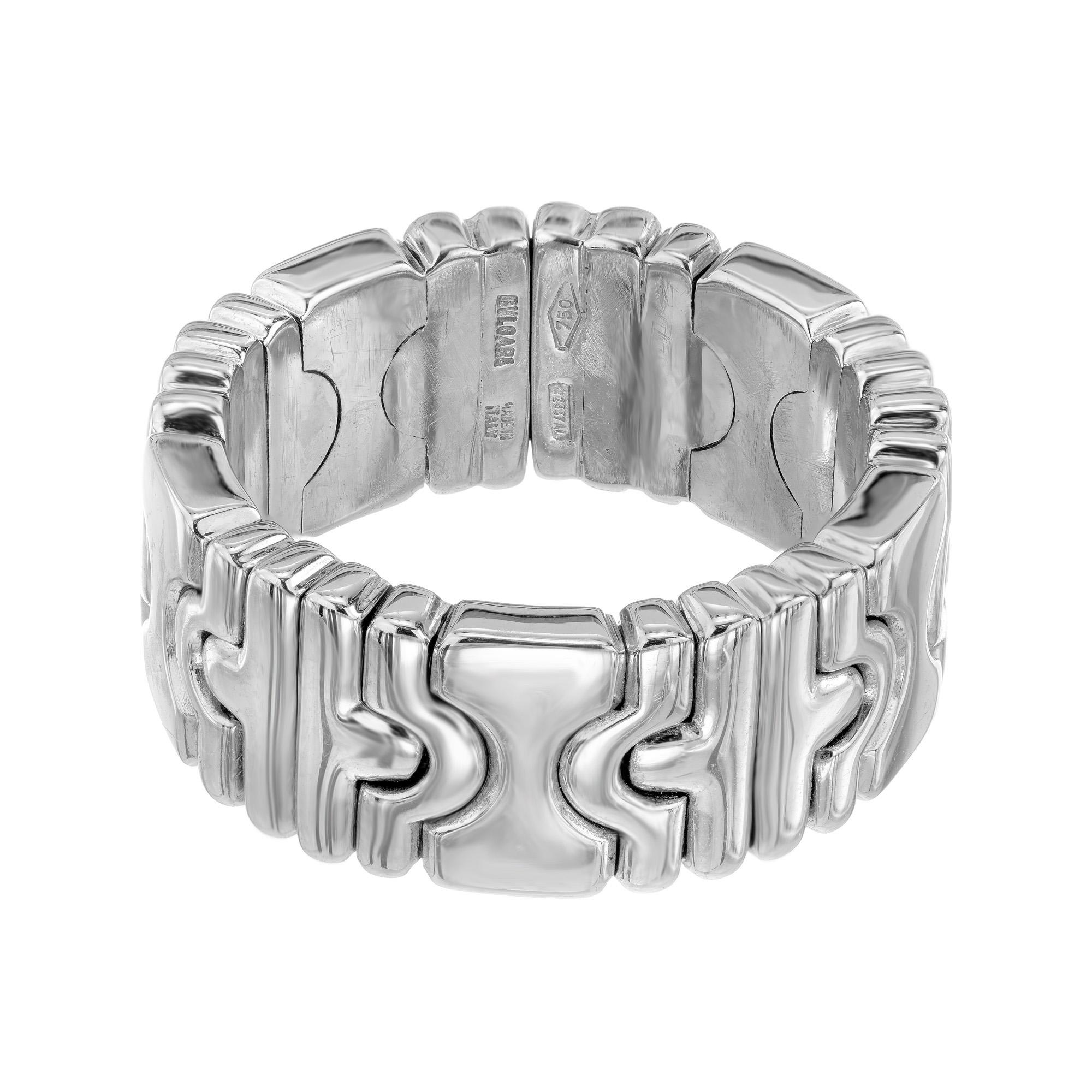 Bvlgari White Gold Parentesi Band Ring In condizioni ottime in vendita a Stamford, CT