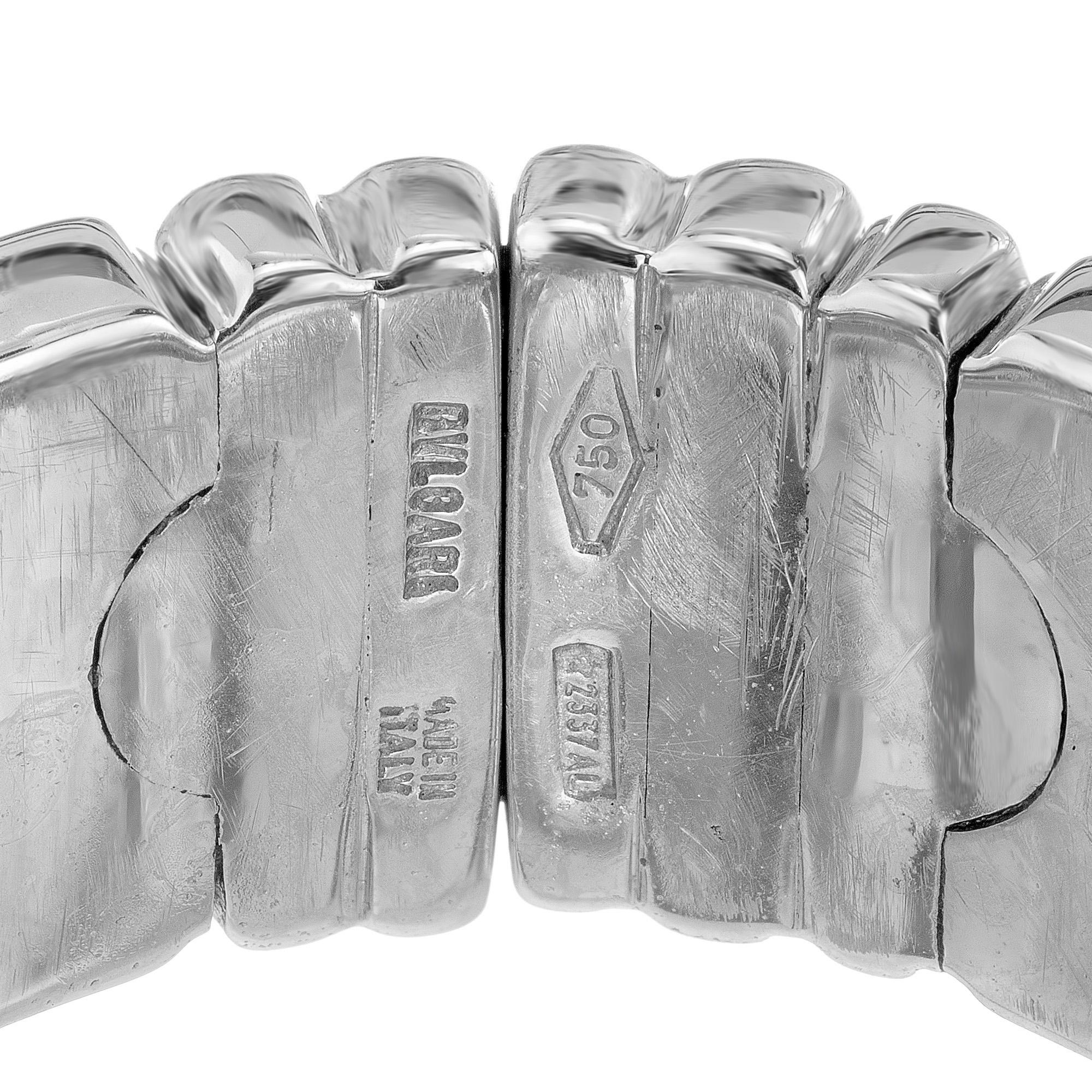 Donna Bvlgari White Gold Parentesi Band Ring in vendita