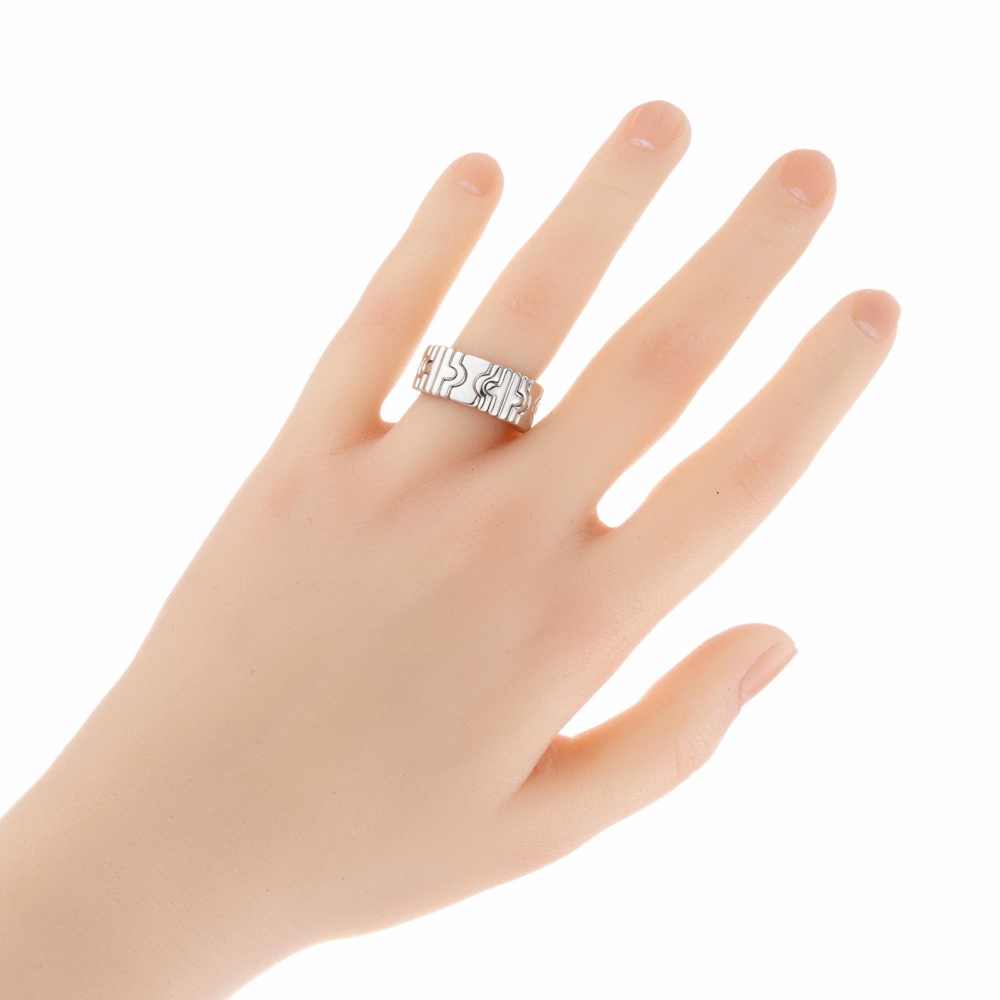 Bvlgari White Gold Parentesi Band Ring in vendita 1