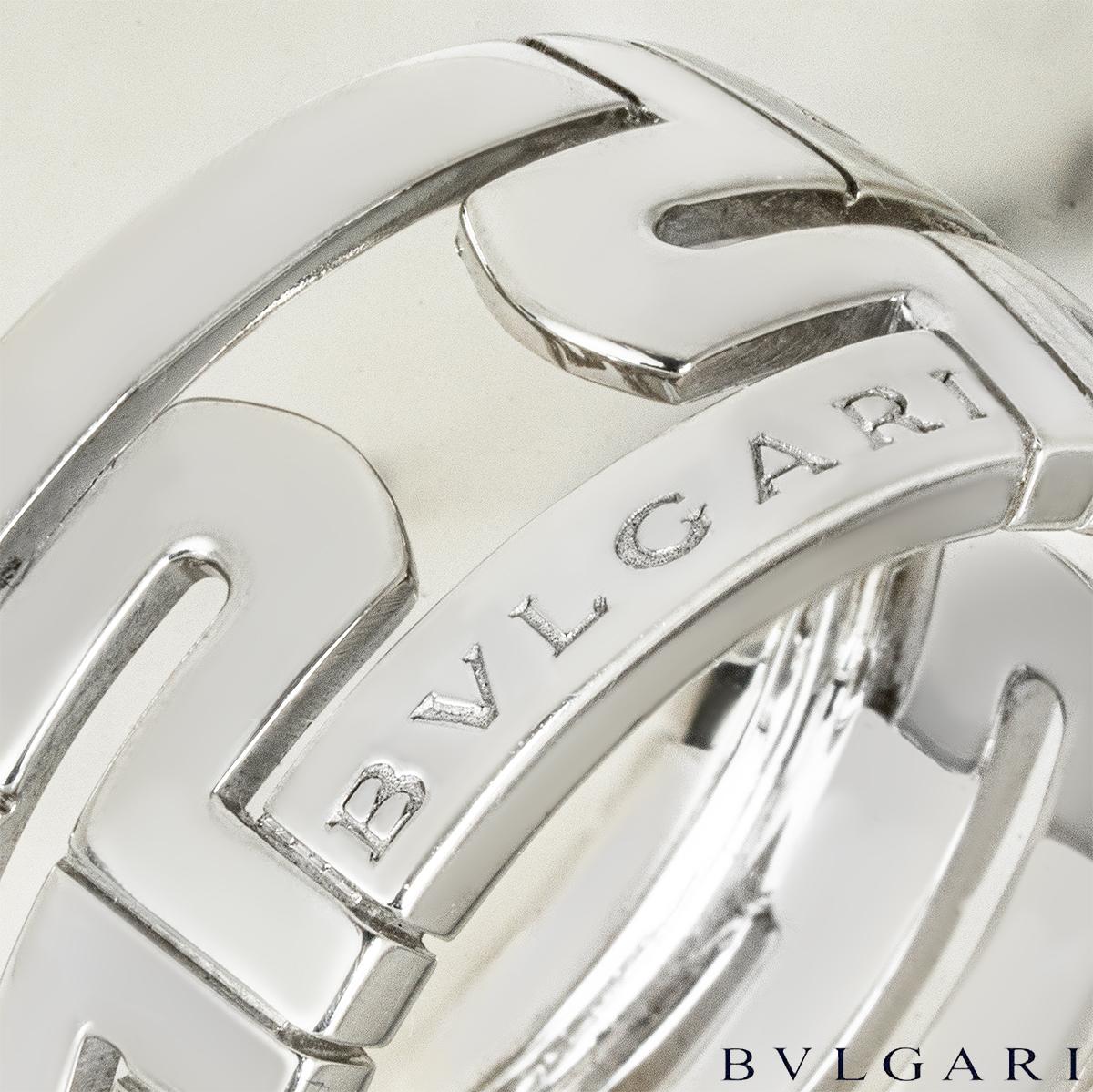 Bvlgari White Gold Parentesi Ring Size 56 For Sale 3